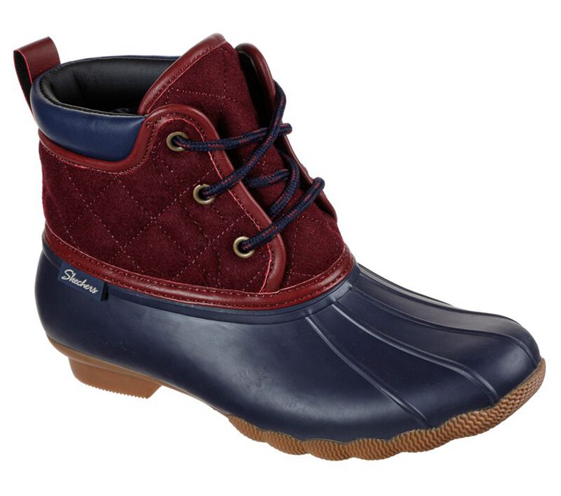 Skechers Pond - Lil Puddles - Womens Boots Navy/Red [AU-FE7927]